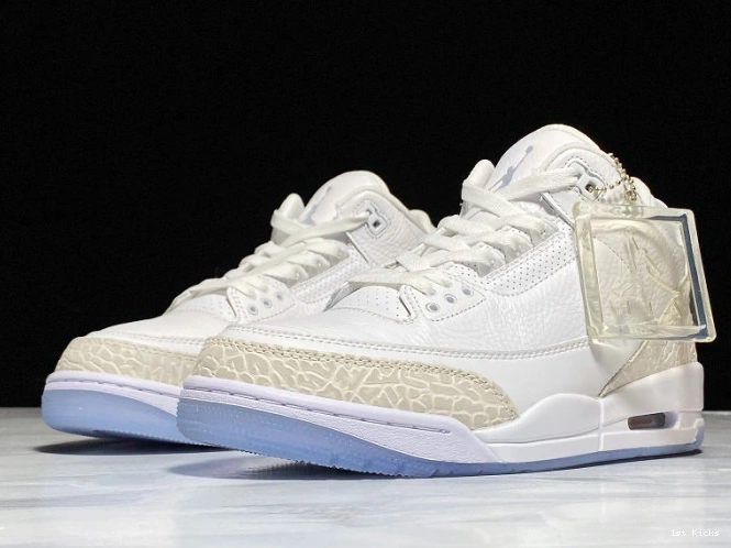 1st Kicks Shoes Jordan Retro White Air 3 Triple 136064-111 0707